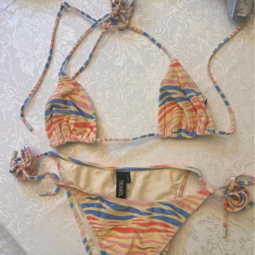 Triangl Pastel Striped Bikini Set